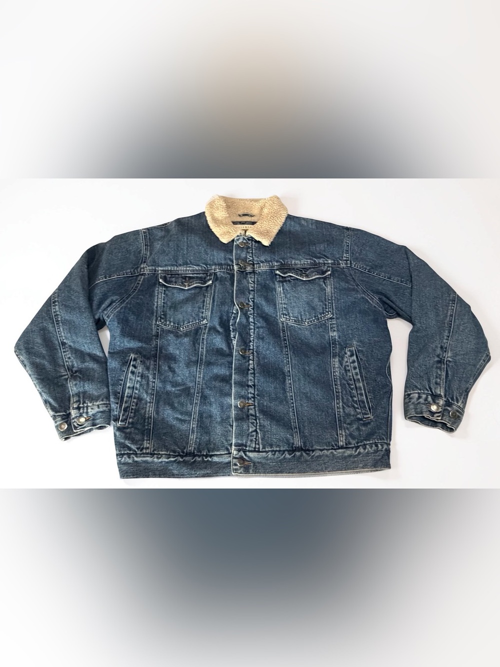 Wrangler Outerwear Blue Jean Denim Trucker Jacket Sherpa Button Vintage